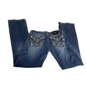 Miss Me Bootcut Jeans Size 28 Embellished Bling Pockets Western Y2K Rodeo